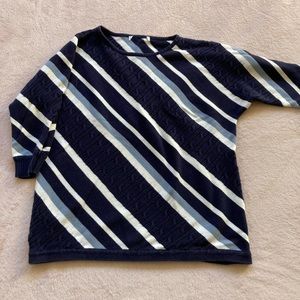 Diagonal Blue Striped Sweater